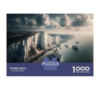 Jigsaw Puzzle 1000 Pieces White Cliffs of Dover Adult Jigsaw Puzzle Brain Teaser Game Staycation Kill Time Deal As Gifts for The Whole Family 52x38cm/1000pcs