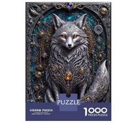 Jigsaw Puzzle 1000 Pieces White Steampunk Fox Jigsaws for Adults Brain Teaser Game Improve Memory Deal As Gifts for The Whole Family 38x26cm/1000pcs