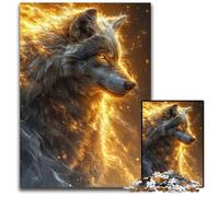 Jigsaw Puzzle 1000 Pieces White Wolf Energy Wooden Jigsaw Perfect for Teenagers & Collectors Ideal Home Decor & Travel Gift 1000 PCS(75x50cm)