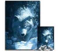 Jigsaw Puzzle 1000 Pieces White Wolf in Snowy Forest Difficult Puzzles for Adults Educational Toy for Teenagers Home Office Decor 1000 PCS(38x26cm)