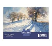 Jigsaw Puzzle 1000 Pieces Winter Scene with Snowy Road Adult Jigsaw Puzzle Brain Teaser Game Staycation Kill Time Deal As Gifts for The Whole Family 70x50cm/1000pcs