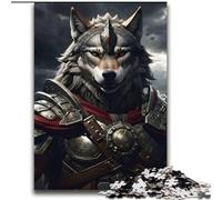 Jigsaw Puzzle 1000 Pieces Wolf Armor Warrior Educational Family Game Staycation Kill Time Educational Toy (size 38x52cm)