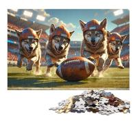 Jigsaw Puzzle 1000 Pieces Wolf Cubs Old School Football Puzzles for Adults Relax & Challenge Colorful Home Decor Art for Friends 1000 PCS(75x50cm)