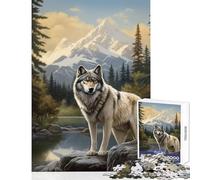 Jigsaw Puzzle 1000 Pieces Wolf in A Forest Jigsaw Puzzles for Adults Hand Speed Race Difficult And Challenge for Is Ideal As A Gifts (38x26cm)