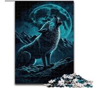 Jigsaw Puzzle 1000 Pieces Wolves Under The Full Moon Impossible Jigsaw Puzzles for Adults size 26x38cm Birthday Gift Idea, Challenging Brain Teaser Game