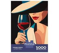 Jigsaw Puzzle 1000 Pieces Woman with Wine Glass Puzzles for Adults Toy Wall Decor Hand Speed Race Deal As Gifts for The Whole Family 70x50cm/1000pcs