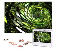 Jigsaw Puzzle 1000 Pieces Wooden Puzzle Abstract Green Snake Photo Puzzle Personalized Picture Puzzle for Adult Custom Puzzles Challenging Puzzles for Family Wedding Gift