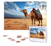Jigsaw Puzzle 1000 Pieces Wooden Puzzle Camel Blue Sky Photo Puzzle Personalized Picture Puzzle for Adult Custom Puzzles Challenging Puzzles for Family Wedding Gift