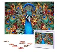 Jigsaw Puzzle 1000 Pieces Wooden Puzzle Elegant Peacock Photo Puzzle Personalized Picture Puzzle for Adult Custom Puzzles Challenging Puzzles for Family Wedding Gift