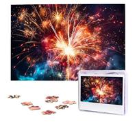 Jigsaw Puzzle 1000 Pieces Wooden Puzzle Explosion Firework Photo Puzzle Personalized Picture Puzzle for Adult Custom Puzzles Challenging Puzzles for Family Wedding Gift
