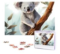 Jigsaw Puzzle 1000 Pieces Wooden Puzzle Koala and Butterfly Photo Puzzle Personalized Picture Puzzle for Adult Custom Puzzles Challenging Puzzles for Family Wedding Gift