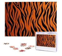 Jigsaw Puzzle 1000 Pieces Wooden Puzzle Tiger Stripes Orange Photo Puzzle Personalized Picture Puzzle for Adult Custom Puzzles Challenging Puzzles for Family Wedding Gift
