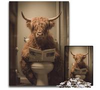 Jigsaw Puzzle 1000 Pieces Yak in The Bathroom Cardboard Puzzles Decompressing Intellectual Educational Toy Good Gift for Adults Teenagers 26X38CM