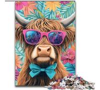 Jigsaw Puzzle 1000 Pieces Yak on Vacation Impossible Jigsaw Puzzles for Adults 26X38CM Ideal for Family Fun, Relaxation