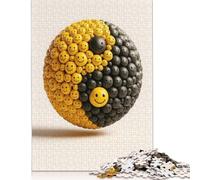 Jigsaw Puzzle 1000 Pieces Yin Yang Smiley Face Sphere Square Puzzles for Adults And Paper Puzzles Home Decoration Puzzle Toys 38x26cm/1000pcs
