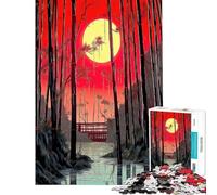 Jigsaw Puzzle 1000 Pieces Yokai Bamboo Grove Jigsaws for Adults Brain Teaser Game Staycation Kill Time for Birthday, Chrismas (Size 50x75cm)