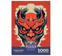 Jigsaw Puzzle 1000 Pieces Yokai Oni Japanese Mask Jigsaws for Adults Brain Teaser Game Improve Memory Deal As Gifts for The Whole Family 70x50cm/1000pcs