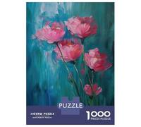 Jigsaw Puzzle 1000 Pink Petals Blue Garden Jigsaw for Adults Family Game Analysis And Logic Unique Gifts for Birthday And Christmas 38x26cm/1000pcs