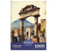 Jigsaw Puzzle 1000 Pompeii Ruins in Watercolo Jigsaw for Adults Family Game Analysis And Logic Unique Gifts for Birthday And Christmas 70x50cm/1000pcs