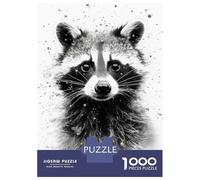 Jigsaw Puzzle 1000 Raccoon Beauty Watercolor Adult Jigsaw Puzzle Brain Teaser Game Precision Cutting Unique Gifts for Birthday And Christmas 70x50cm/1000pcs