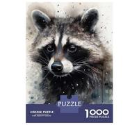 Jigsaw Puzzle 1000 Raccoon Beauty Wild Charm Adult Jigsaw Puzzle Brain Teaser Game Precision Cutting Unique Gifts for Birthday And Christmas 52x38cm/1000pcs