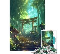 Jigsaw Puzzle 1000 Sacred Temple in The Bamboo Forest Educational Games for Educational Game Challenge Toy Great Gifts And Toys Staycation Kill Time (Size 38x52cm)