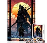 Jigsaw Puzzle 1000 Samurai Duel Under The Setting Sun Jigsaw Puzzles for Teenagers Difficult Hard Educational Challenge Challenging Game Gifts (38x26cm)