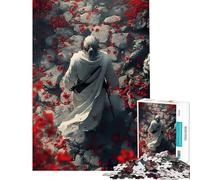 Jigsaw Puzzle 1000 Samurai Path Amidst Red Blossoms Educational Games for Educational Game Challenge Toy Great Gifts And Toys Staycation Kill Time (Size 50x75cm)