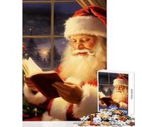 Jigsaw Puzzle 1000 Santa Claus Reading by The Christmas Tree Puzzles for Teenagers Analysis And Logic Wishlist with Santa Claus Birthday And Unique Gifts (50x75cm)
