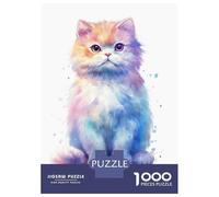 Jigsaw Puzzle 1000 Scottish Fold Cat Painting Jigsaw for Adults Family Game Analysis And Logic Unique Gifts for Birthday And Christmas 38x26cm/1000pcs