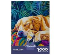Jigsaw Puzzle 1000 Sleeping Golden Retriever Jigsaw for Adults Family Game Analysis And Logic Unique Gifts for Birthday And Christmas 70x50cm/1000pcs