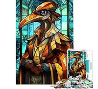 Jigsaw Puzzle 1000 Stained Glass Plague Doctor Puzzle for Adults Family Game Staycation Kill Time Unique Gifts for Birthday And Christmas (Size 38x26cm)