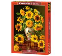 Sunflowers in a Peacock Vase