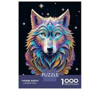 Jigsaw Puzzle 1000 Surreal Galaxy Wolf Jigsaw for Adults Family Game Analysis And Logic Unique Gifts for Birthday And Christmas 38x26cm/1000pcs