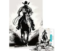 Jigsaw Puzzle 1000 The Lone Rider Educational Game Brain Intelligence Challenge Addictive Toys Secret Santa Gifts Birthday Present (Size 50x75cm)