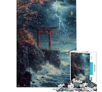Jigsaw Puzzle 1000 Torii by The Stormy Sea Jigsaw Puzzles for Adults For Family Fun Difficult And Challenge Learning Educational Toys (Size 50x75cm)
