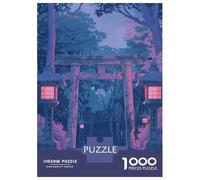 Jigsaw Puzzle 1000 Torii Gate Japan Painting Adult Jigsaw Puzzle Brain Teaser Game Precision Cutting Unique Gifts for Birthday And Christmas 52x38cm/1000pcs