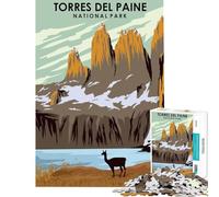 Jigsaw Puzzle 1000 Torres Del Paine Nat Park Educational Games for Educational Game Challenge Toy Great Gifts And Toys Staycation Kill Time (Size 38x52cm)
