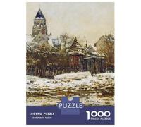 Jigsaw Puzzle 1000 Vetheuil Church in Winter Jigsaw for Adults Family Game Analysis And Logic Unique Gifts for Birthday And Christmas 38x26cm/1000pcs