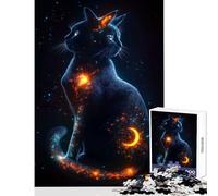 Jigsaw Puzzle 1000 Visions of A Cosmic Cat Puzzles for Teenagers Analysis And Logic Wishlist with Santa Claus Birthday And Unique Gifts (38x52cm)