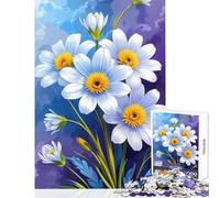 Jigsaw Puzzle 1000 White Daisies Floral Arrangement Puzzles for Teenagers Analysis And Logic Wishlist with Santa Claus Birthday And Unique Gifts (38x52cm)