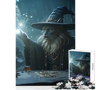 Jigsaw Puzzle 1000 Wizard Cat Casting A Spell Jigsaw Puzzles for Adults For Family Fun Difficult And Challenge Learning Educational Toys (38x52cm)