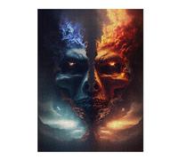 Jigsaw Puzzle 1000pcs(52x38cm) Fire Vs. Ice Dual Elements Clash Puzzles for Adults Family Games Pattern Assembly Deal As Gifts for The Whole Family 1000pcs(52x38cm)
