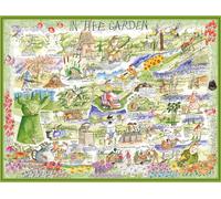 Jigsaw Puzzle 1000pcs 66x50cm Vibrant Garden Illustration Multicolour Cardboard