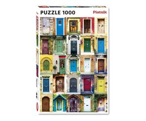 Jigsaw Puzzle 1000pcs Colorful Doors 66x50cm Vibrant Paperboard Puzzle Art Fun