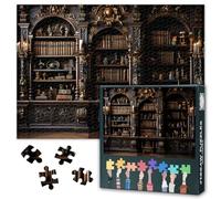 Jigsaw Puzzle 1000Pcs Grand Library Scene Book Lovers Paper Puzzle Gift for Intellectuals Home Office Decor 27.5x19.7 Inch