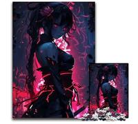 Jigsaw Puzzle 1000Pieces Anime Girl with Red Eyes Wooden Jigsaw Puzzles Relaxing Entertainment Home Decor 1000 PCS(38x26cm)