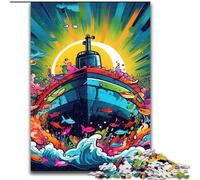 Jigsaw Puzzle 1000Pieces Colorful Submarine Challenging Puzzles Family Interaction & Fun Gift, Vibrant Abstract Design (Size 50x75 cm)