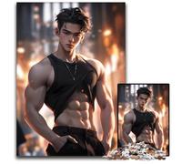 Jigsaw Puzzle 1000Pieces Cool Handsome Anime Guy Wooden Jigsaw Puzzles Relaxing Entertainment Home Decor 1000 PCS(38x26cm)