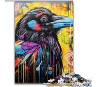 Jigsaw Puzzle 1000Pieces Crow Graffiti Jigsaw Puzzles for Adults Family Interactive Game, Brain Teaser Gift, Educational Toy (Size 50x75 cm)